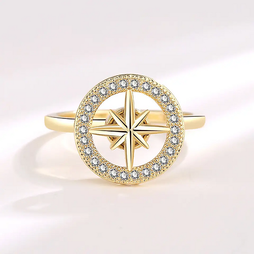 Hot Selling  Spin Eight Pointed Star Ladies Fashion Ring