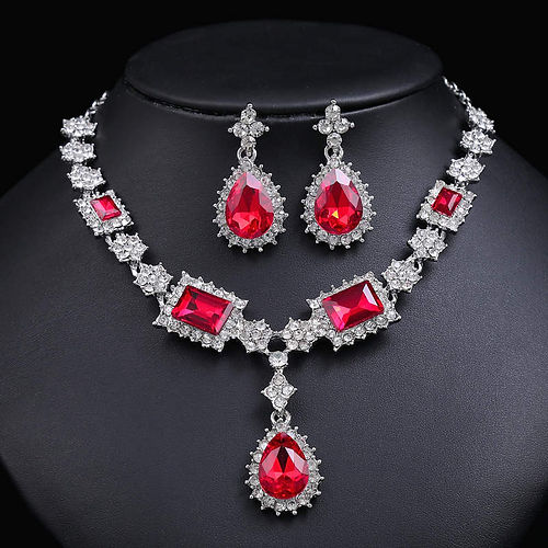 Fashion Gem Necklace earring set