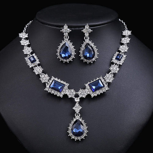 Fashion Gem Necklace earring set